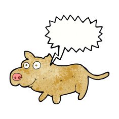cartoon happy little dog with speech bubble N10