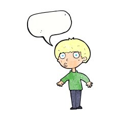 cartoon surprised boy with speech bubble N31