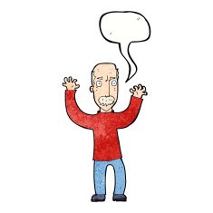 cartoon angry dad with speech bubble N11