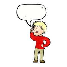cartoon man with idea speech bubble N116
