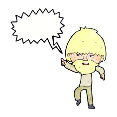 cartoon bearded man pointing and laughing with speech bubble N10