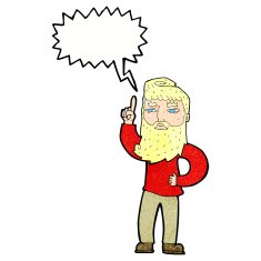 cartoon man with idea speech bubble N117