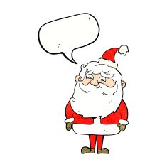 cartoon santa claus with speech bubble N209