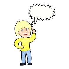 cartoon man with idea speech bubble N118