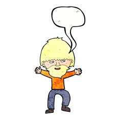 cartoon happy man with beard speech bubble N42