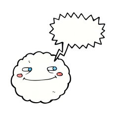 cartoon happy cloud with speech bubble N7
