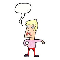 cartoon complaining man with speech bubble N10