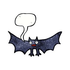 cartoon bat with speech bubble N24