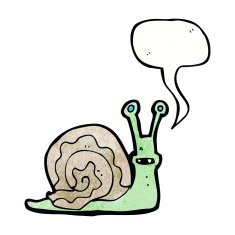 cartoon snail with speech bubble N40