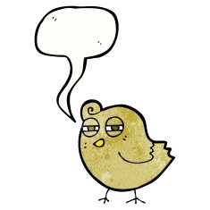 funny cartoon bird with speech bubble N139