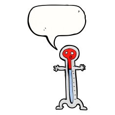 cartoon thermometer with speech bubble N11