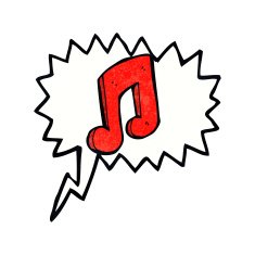 cartoon musical note with speech bubble N3