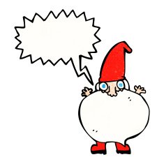 cartoon tiny santa with speech bubble N21