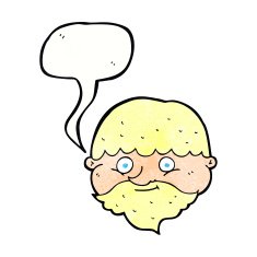 cartoon bearded man with speech bubble N51