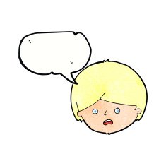 cartoon unhappy boy with speech bubble N61