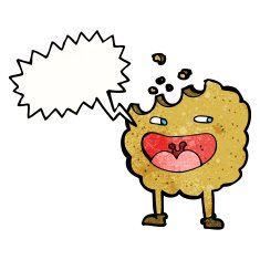 cookie cartoon character with speech bubble N11