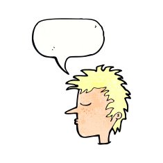 cartoon male face with speech bubble N22