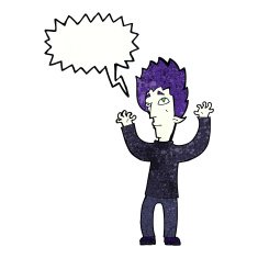 cartoon vampire giving up with speech bubble N11