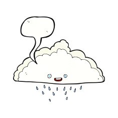 cartoon rain cloud with speech bubble N17