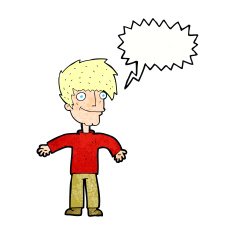 cartoon happy man with speech bubble N486