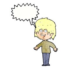 cartoon excited man with speech bubble N74