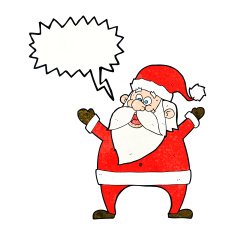 jolly santa cartoon with speech bubble N32
