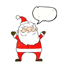 jolly santa cartoon with speech bubble N33