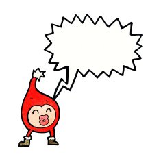 cartoon funny christmas creature with speech bubble N28