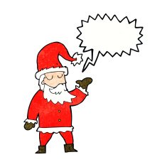 cartoon santa claus with speech bubble N212