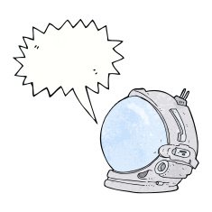 cartoon astronaut helmet with speech bubble N35
