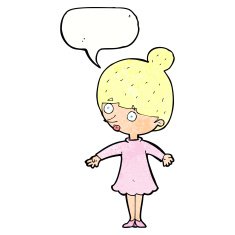 cartoon surprised woman with speech bubble N260