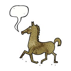 cartoon horse with speech bubble N40