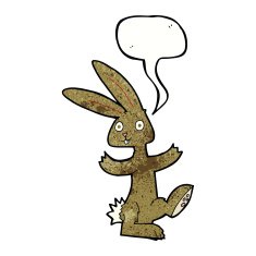cartoon rabbit with speech bubble N96