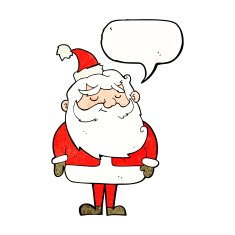 cartoon santa claus with speech bubble N215