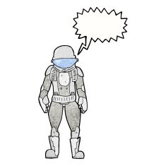 cartoon astronaut with speech bubble N132