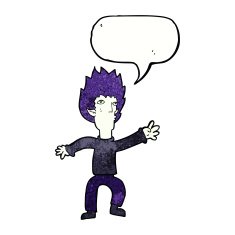 cartoon vampire with speech bubble N130