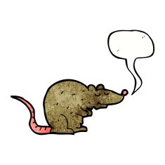 cartoon rat with speech bubble N6