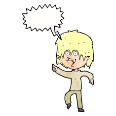 Cartoon happy boy with speech bubble N254