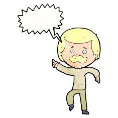 cartoon dancing dad with speech bubble N11