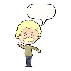 cartoon man with idea speech bubble N121