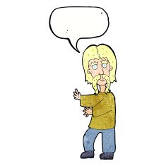 cartoon mustache man with speech bubble N11