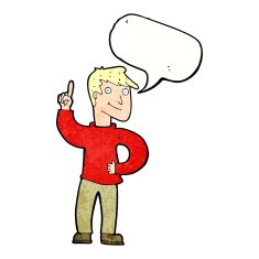 cartoon man with great idea speech bubble N33