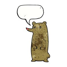 funny cartoon bear with speech bubble N51