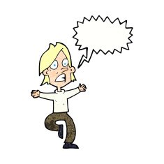 cartoon panicking man with speech bubble N20