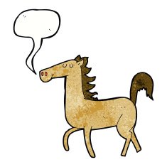 cartoon horse with speech bubble N41