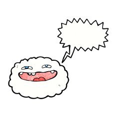happy cartoon cloud with speech bubble N17