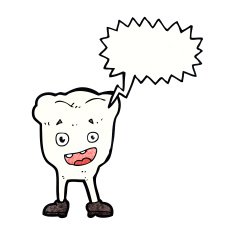 cartoon tooth with speech bubble N20