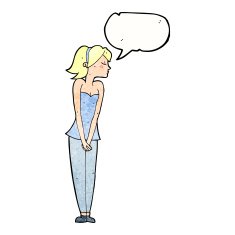 cartoon pretty woman with speech bubble N295