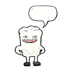 cartoon tooth with speech bubble N21
