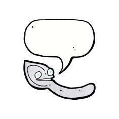 cartoon spoon with speech bubble N10